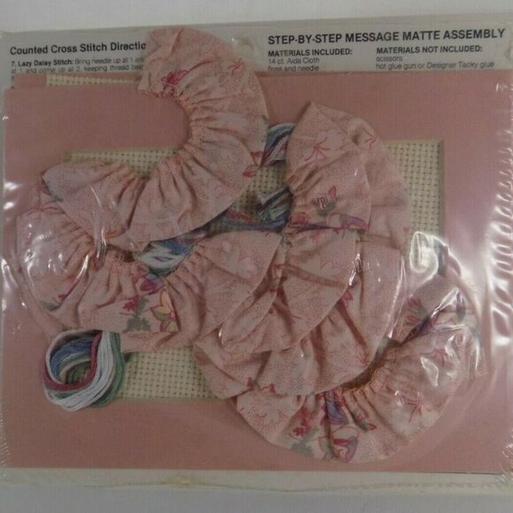 🌷5/25 NEW Framed Counted Cross Stitch Kit Lot x2 Country Cows Bunny Duck Goose - Picture 5 of 5